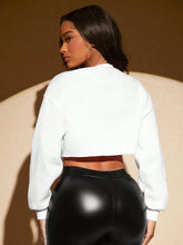 Load image into Gallery viewer, SXY Letter Graphic Drop Shoulder Crop Sweatshirt